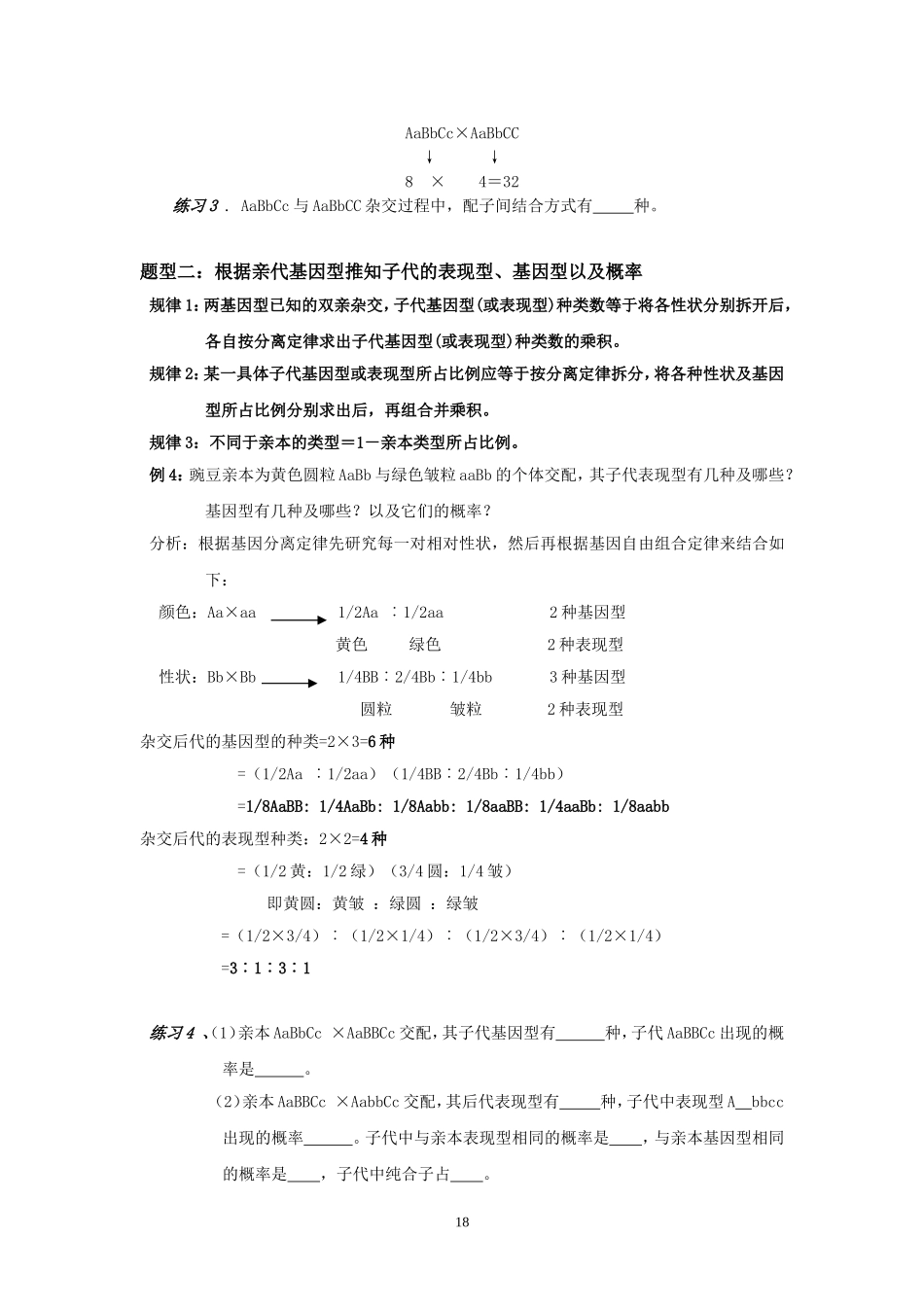 自由组合定律常见题型及解题方法_第2页