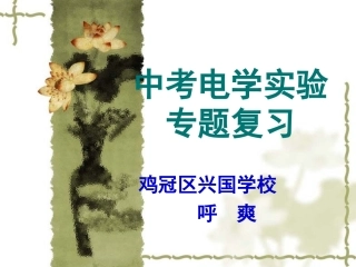 中考电学实验专题复习