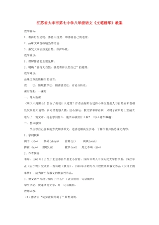 江苏省大丰市第七中学八年级语文《文笔精华》教案