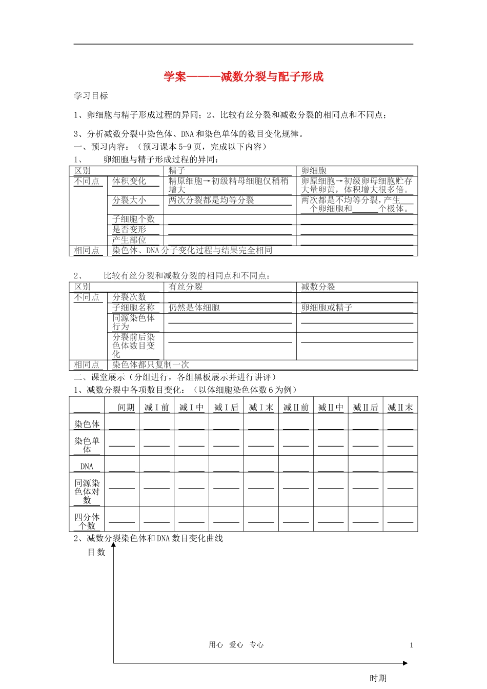 高中生物《减数分裂与配子形成》学案3 中图版必修2_第1页