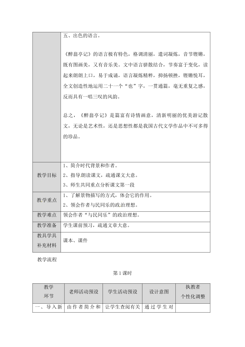 九年级语文上册 《醉翁亭记》优秀实用教案 苏教版_第3页