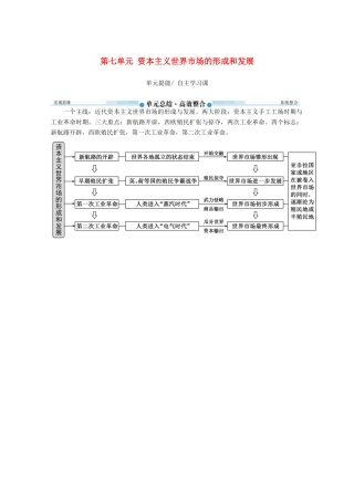 （赢在微点）高考历史总复习 第七单元 资本主义世界市场的形成和发展单元提能导学案（含解析）新人教版-新人教版高三全册历史学案
