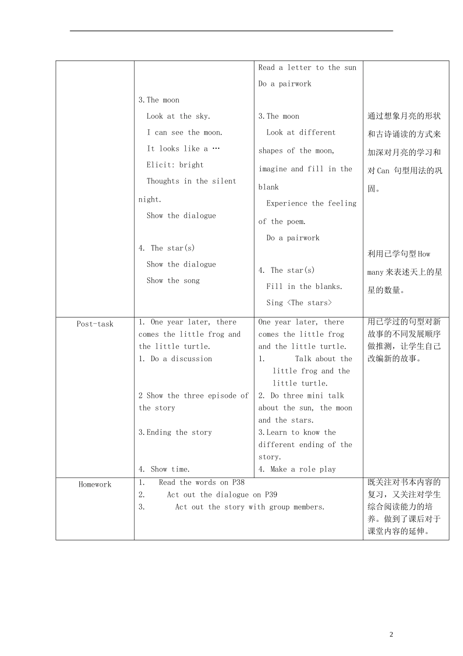 二年级英语上册 Unit10 In the sky（1）教案 （新版）沪教牛津版_第2页