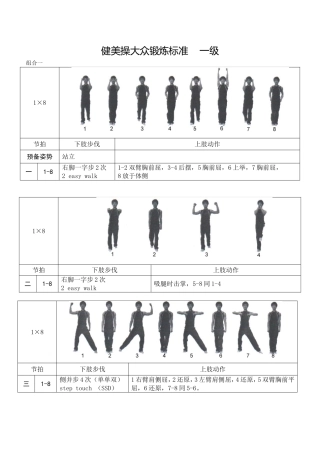 《全国健美操大众锻炼标准》第三套大众一级动作图解