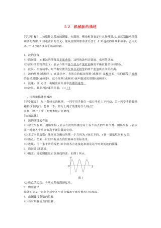 高中物理 第2章 机械波 2.2 机械波的描述学案 沪科版选修3-4-沪科版高二选修3-4物理学案