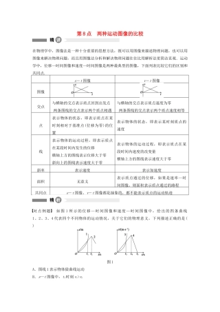 【步步高】高中物理 要点回眸 第8点两种运动图像的比较教案 沪科版必修1