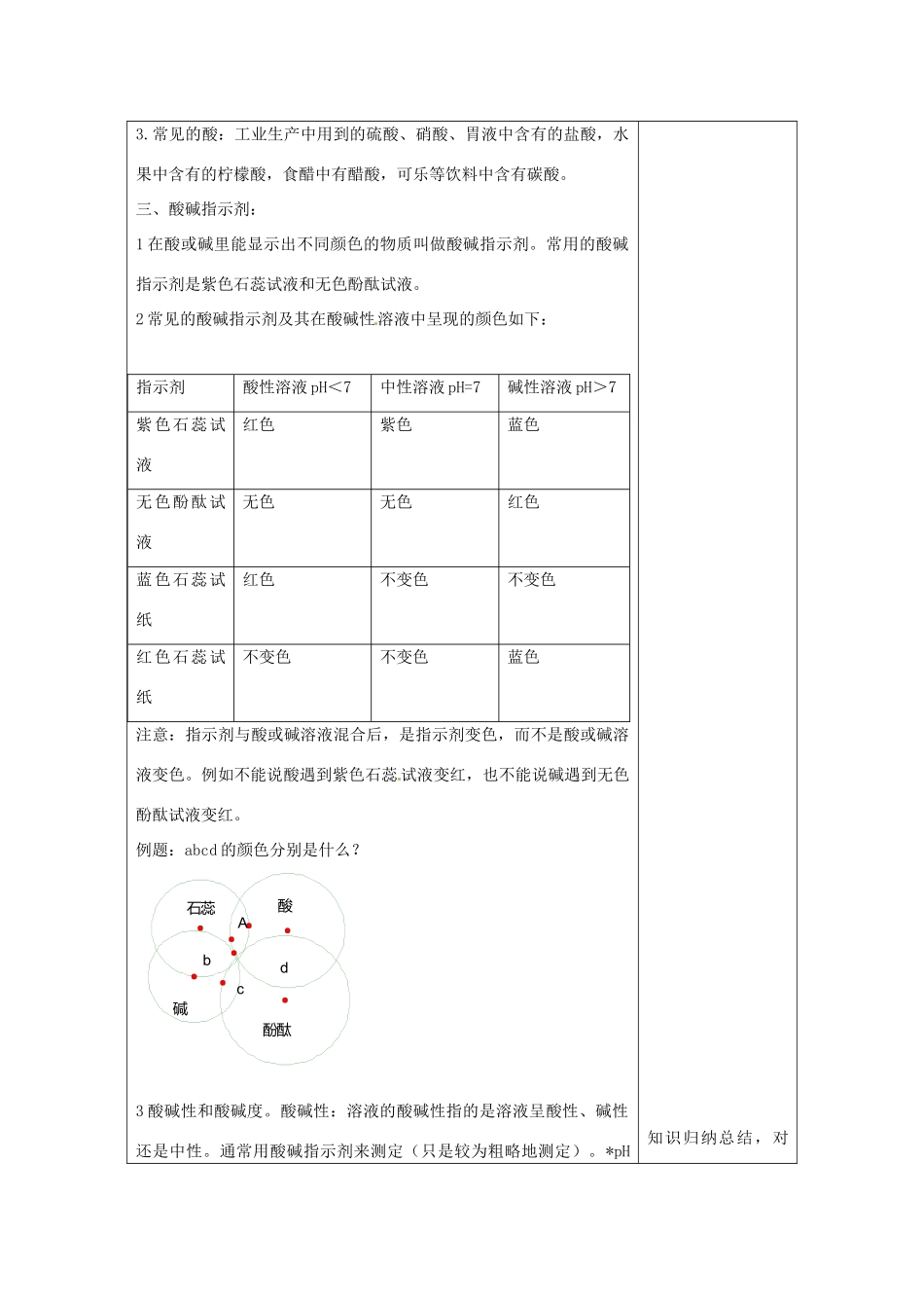 湖北省通山县杨芳中学九年级科学上册 1.2 探索酸的性质（第1课时）教案 浙教版_第3页
