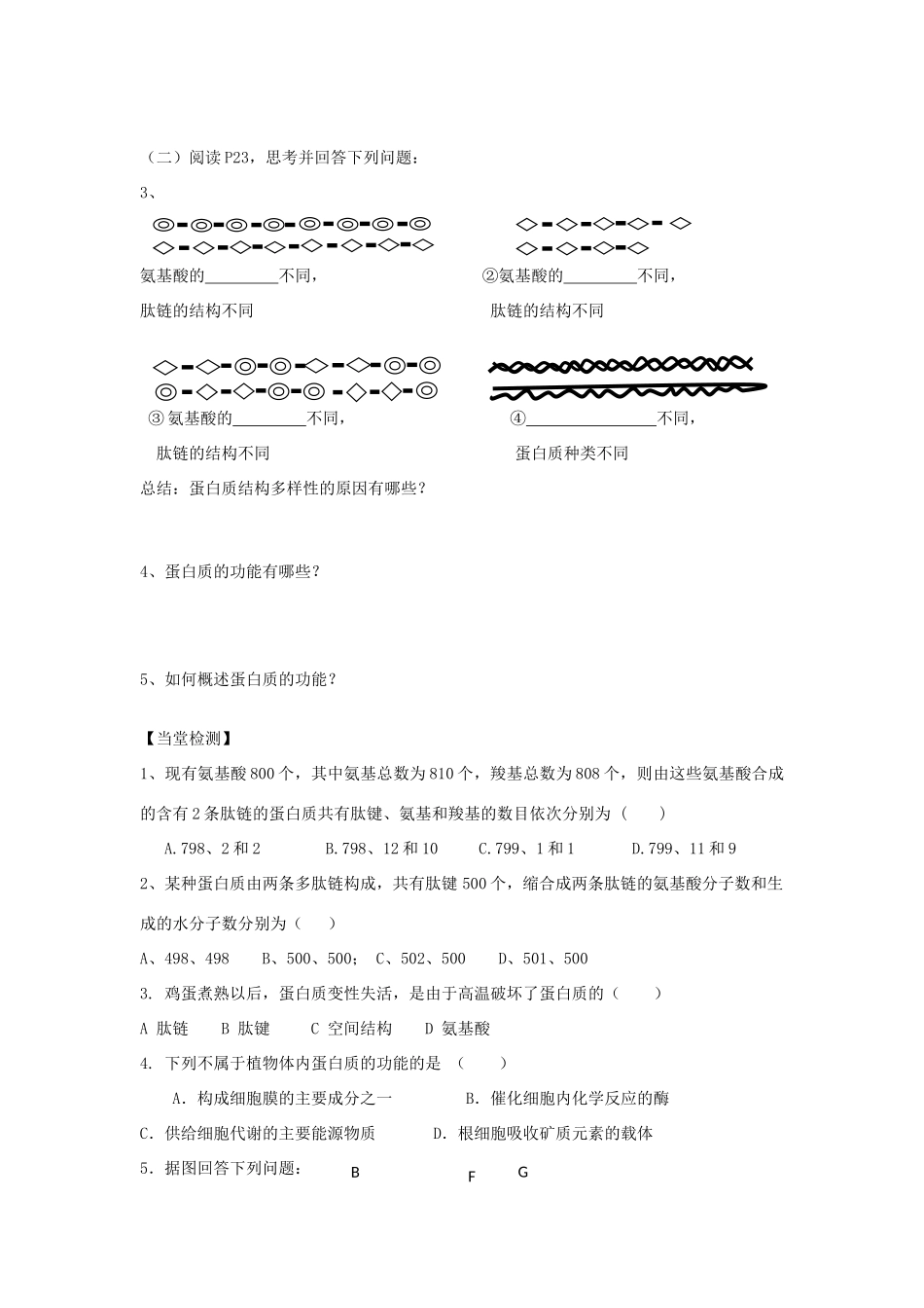 高中生物 2.2 生命活动的主要承担者—蛋白质（第2课时）学案 新人教版必修1-新人教版高一必修1生物学案_第2页