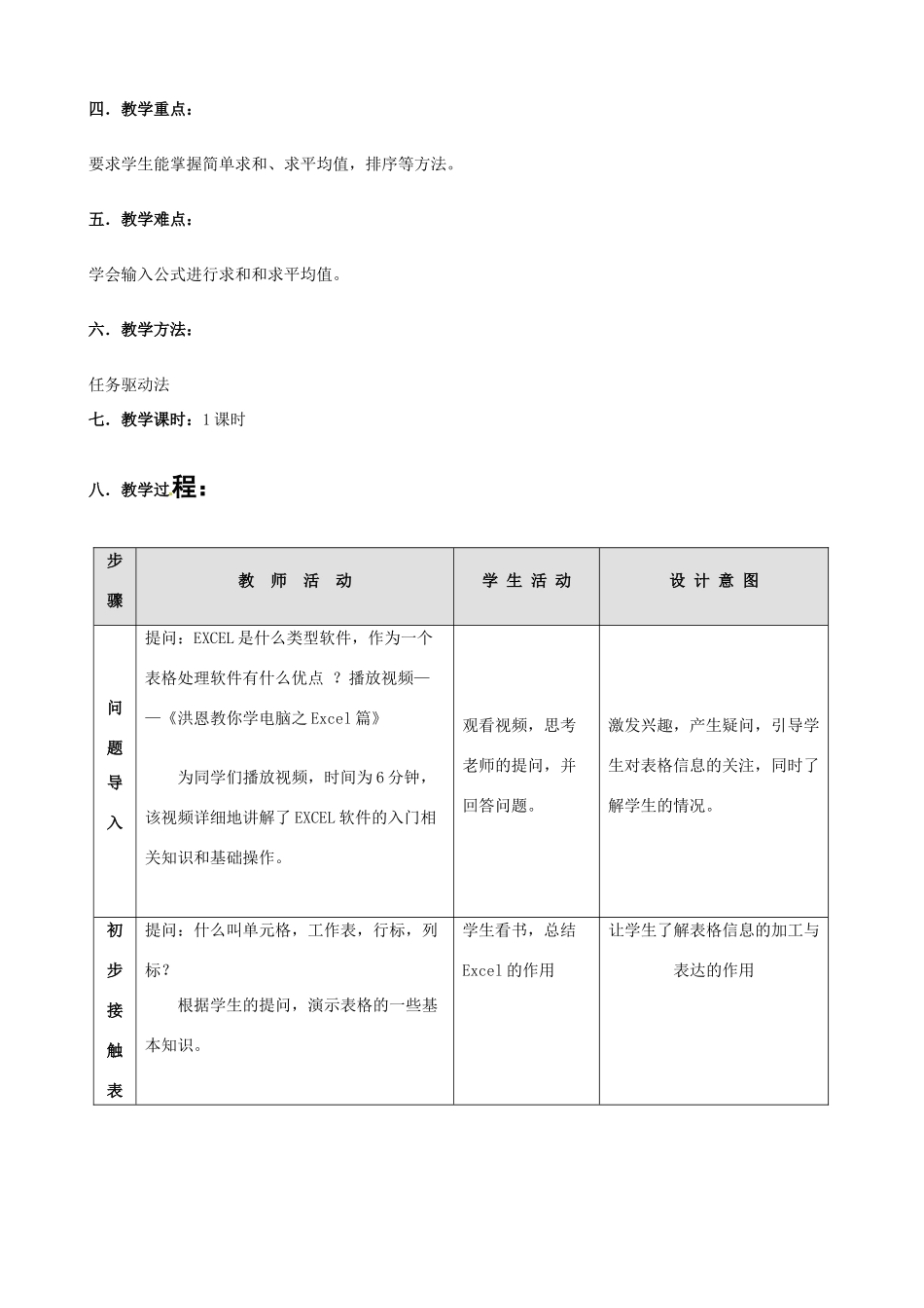 高中信息技术 3.2 表格信息的加工与表达（上）教案-人教版高中全册信息技术教案_第2页