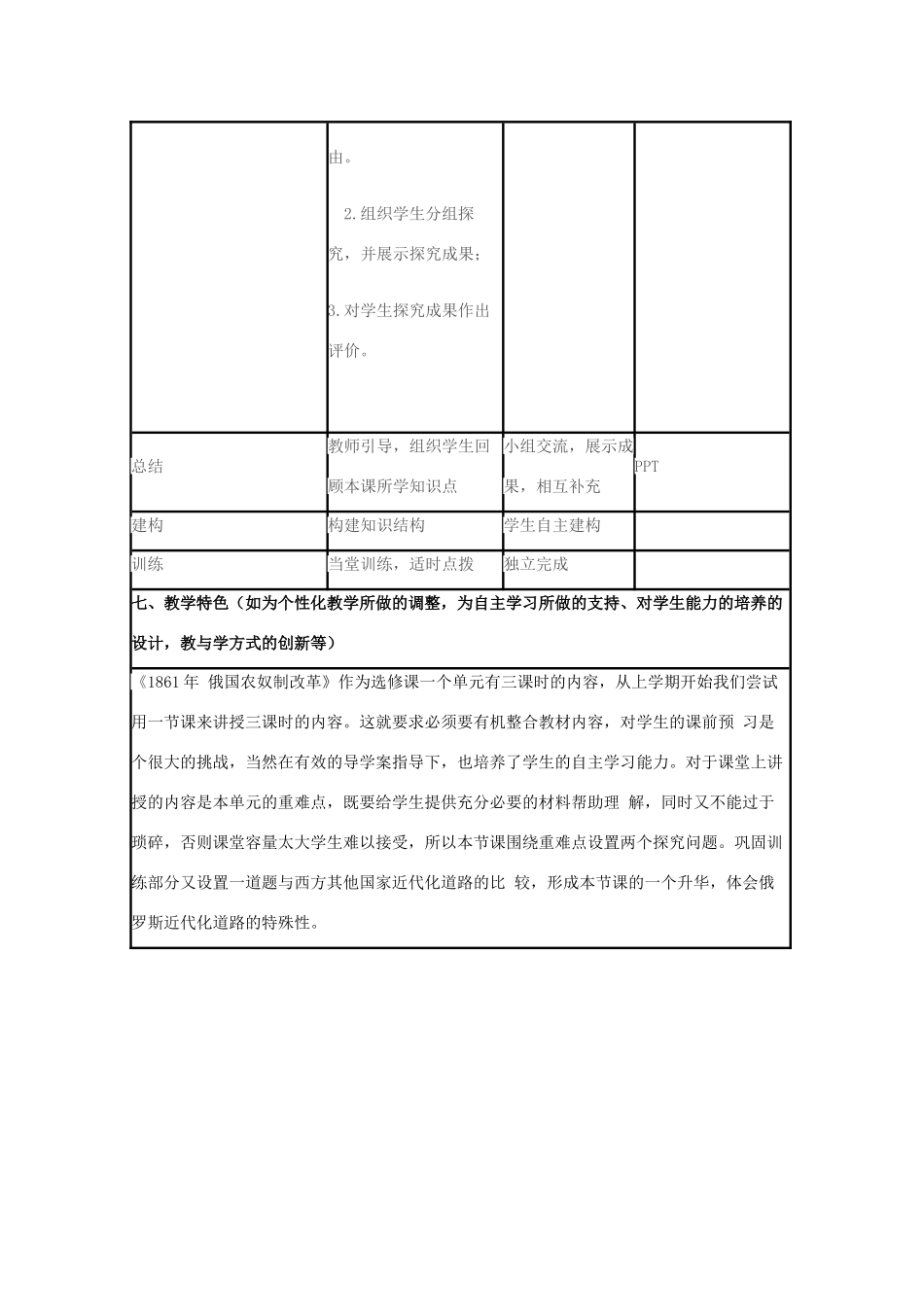 高中历史 第12课 俄国农奴制改革教案1 岳麓版选修1-岳麓版高二选修1历史教案_第3页