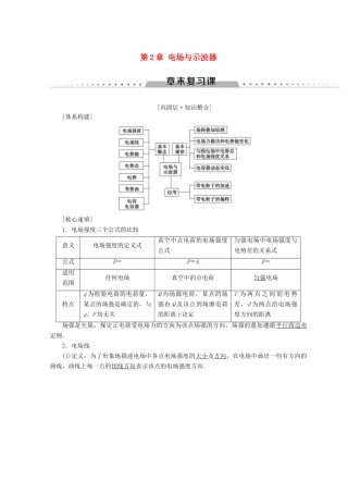 高中物理 第2章 电场与示波器章末复习课学案 沪科版选修3-1-沪科版高二选修3-1物理学案