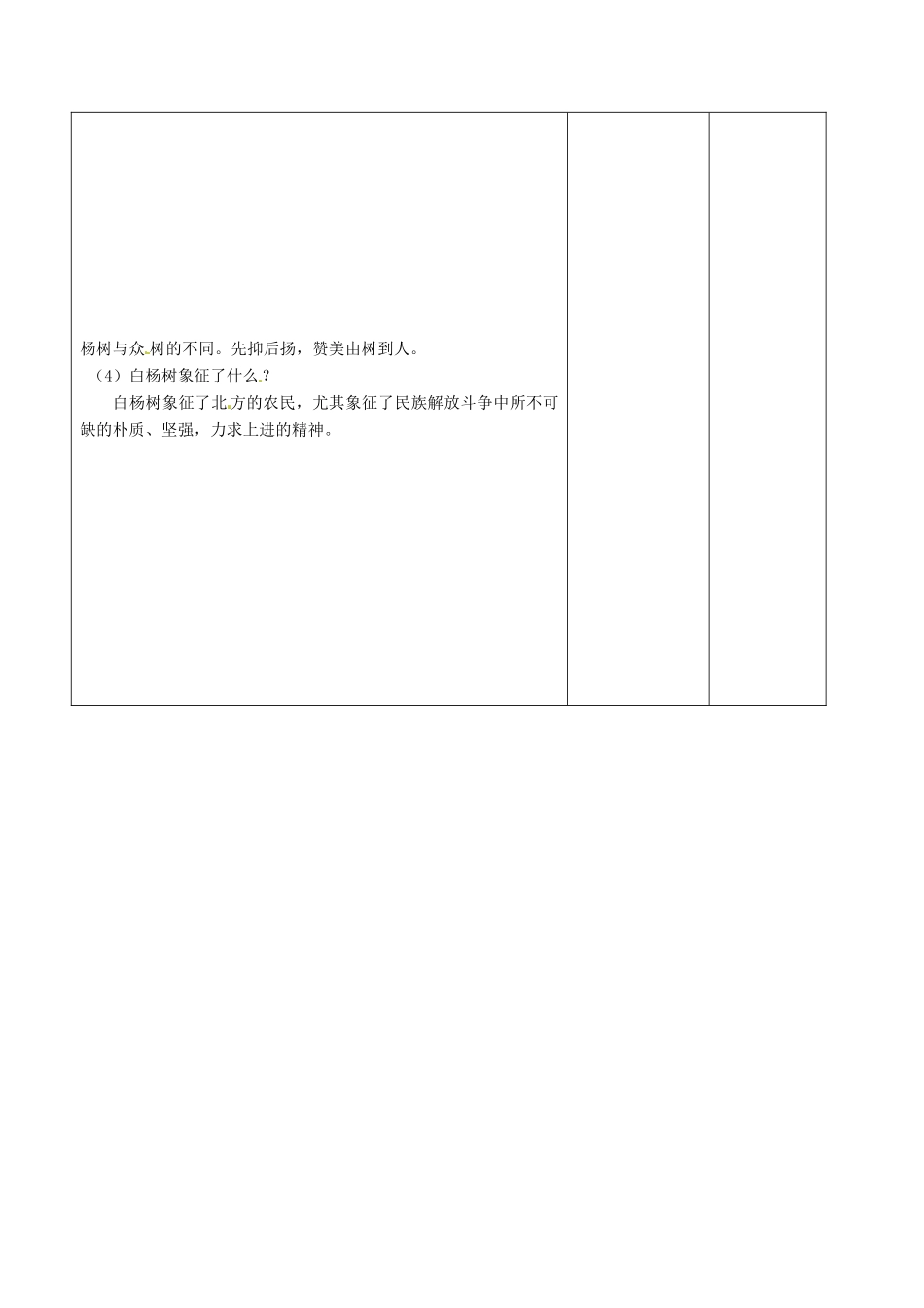 甘肃省酒泉市瓜州二中九年级语文下册 第三单元 5《白杨礼赞》第三课时教案 北师大版_第2页