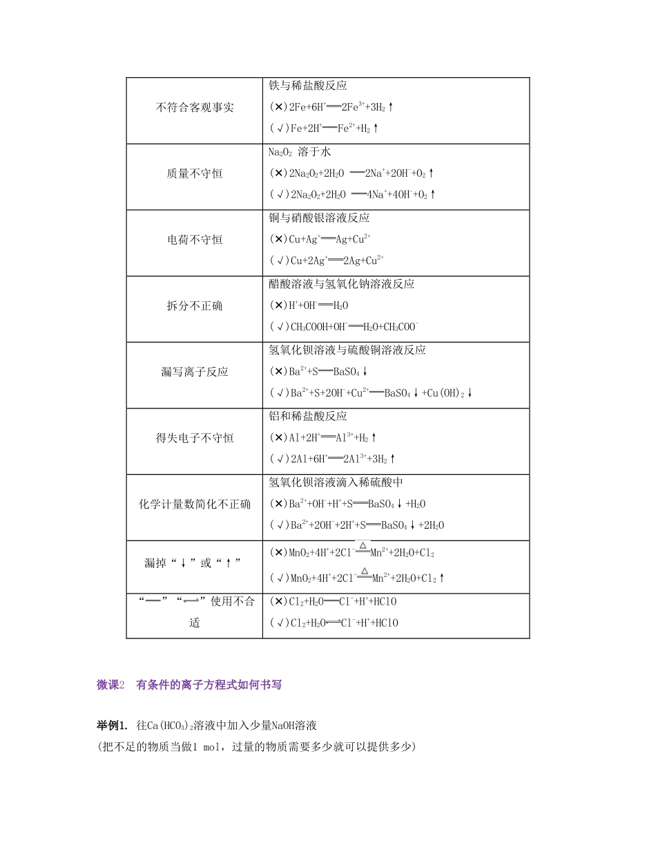 （江苏专版）高考化学一轮复习 专题一 化学基础知识 课时4 离子反应导学案-人教版高三全册化学学案_第3页