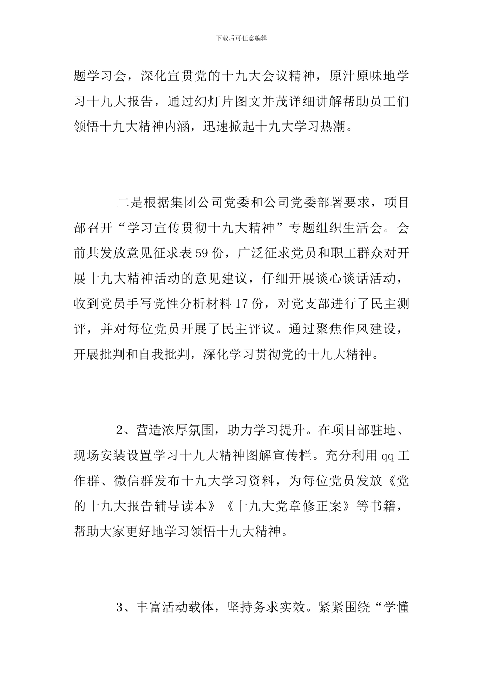 2024年项目部党支部党建工作总结_第3页