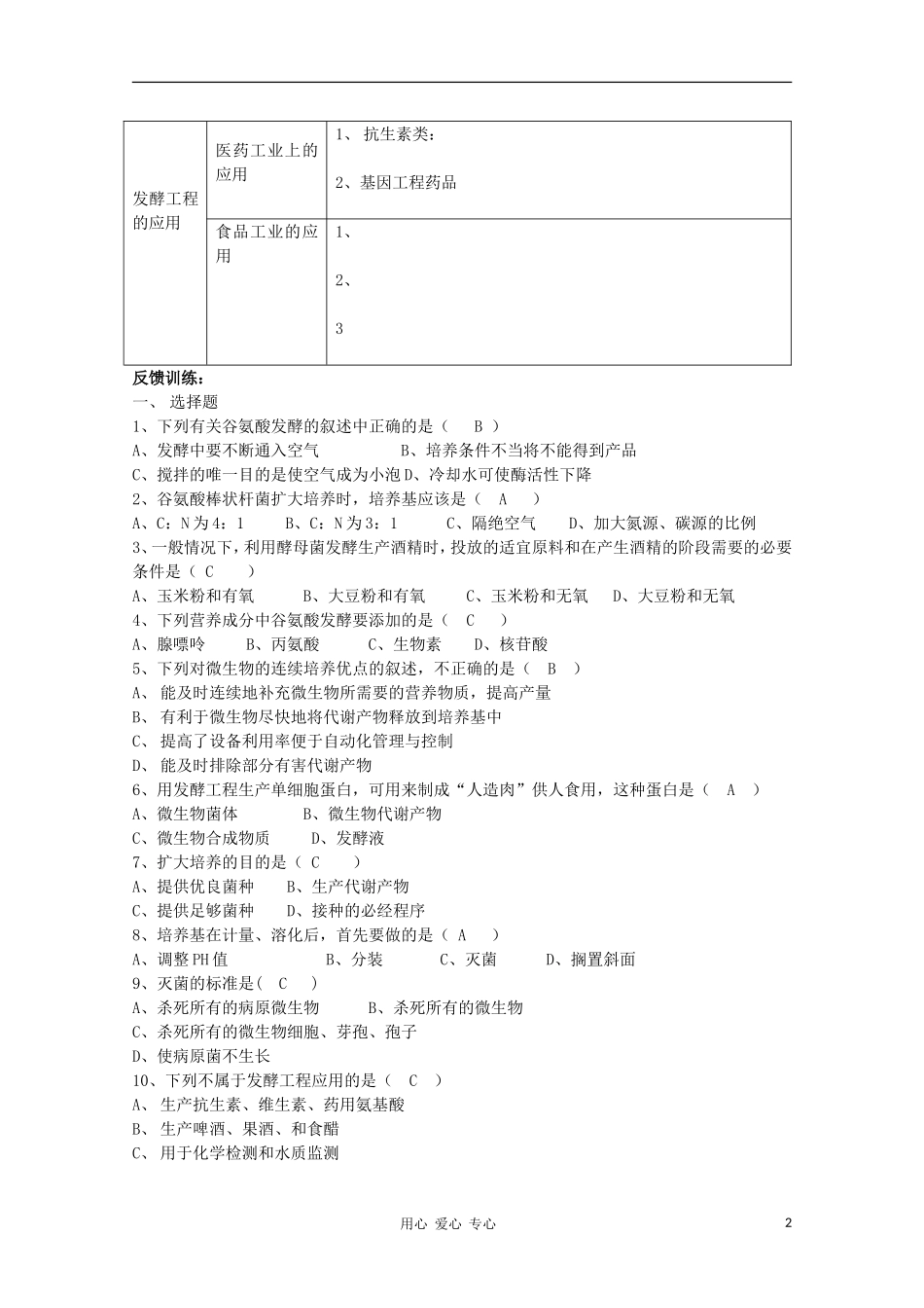 高中生物 第五章 第三节 发酵工程的简介学案 新人教版选修_第2页
