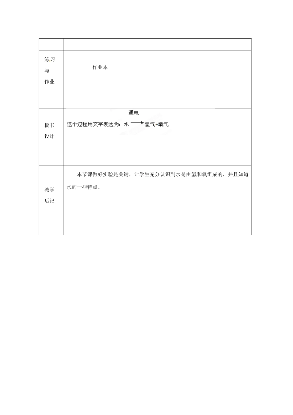 浙江省绍兴县杨汛桥镇中学八年级科学上册《水的组成》教案 浙教版_第3页