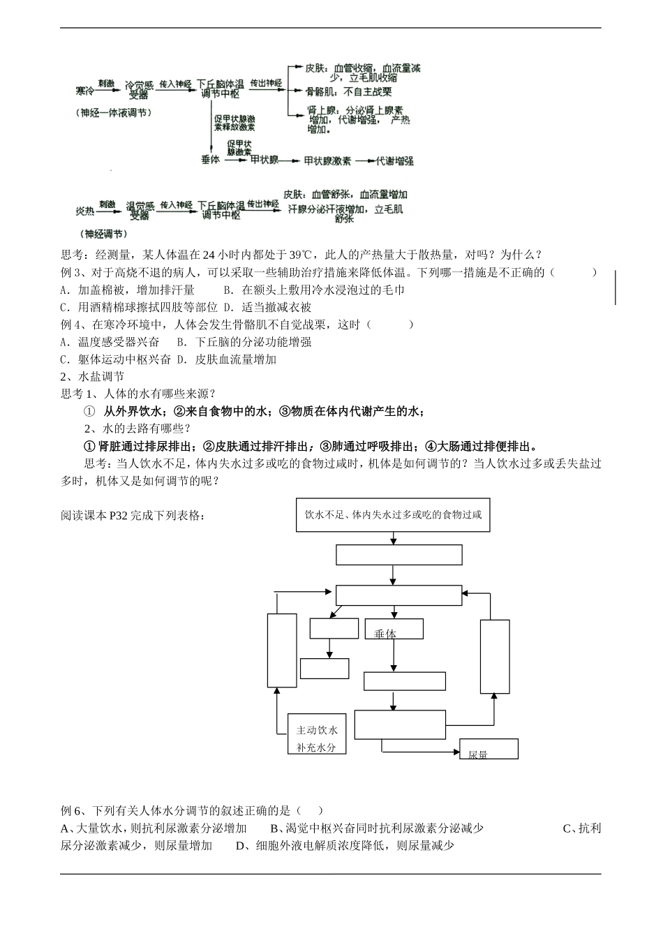 高中生物预习学案：《神经调节和体液调节的关系》（新人教版必修3）_第2页