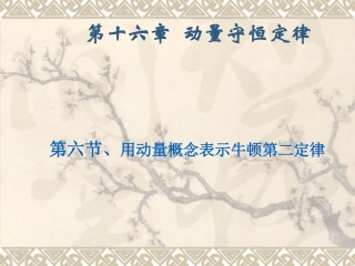 用动量概念表示牛顿第二定律