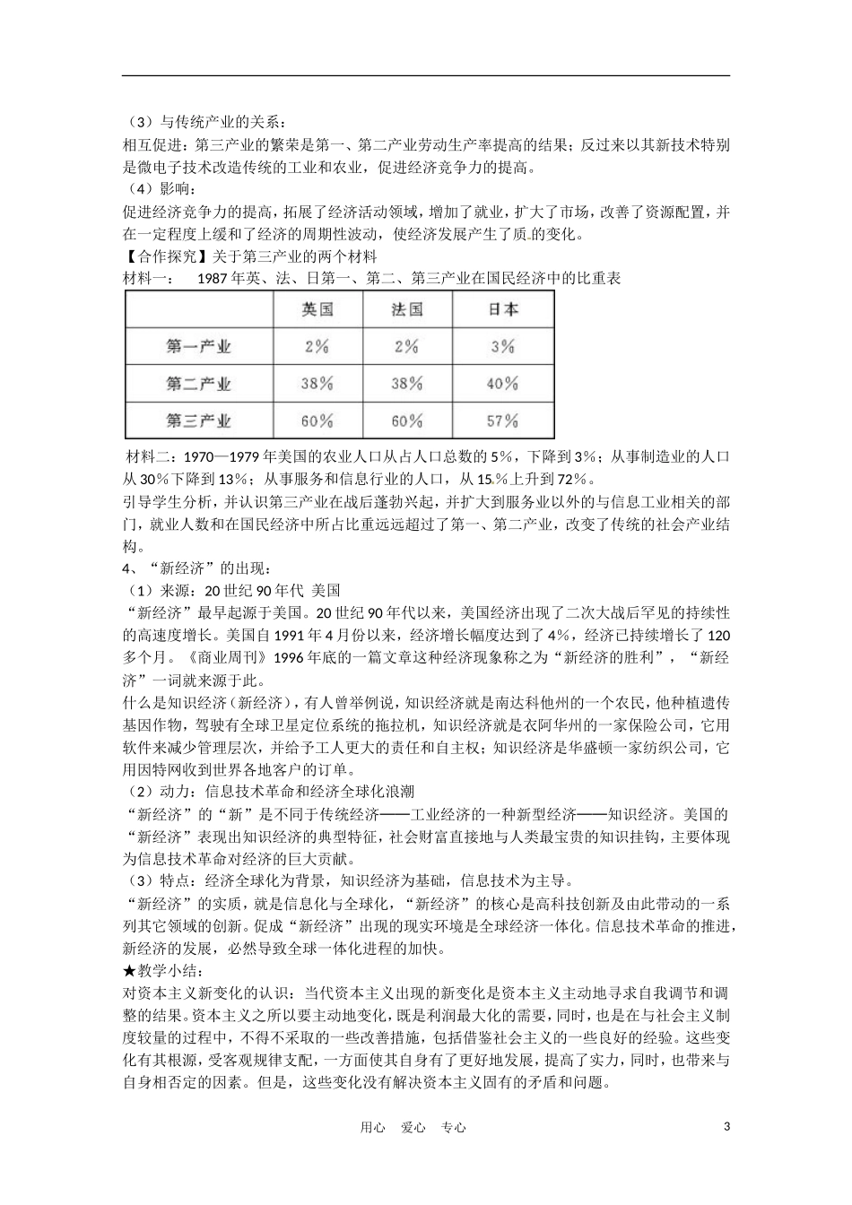 高中历史 战后资本主义的新变化说课稿 新人教版必修2_第3页