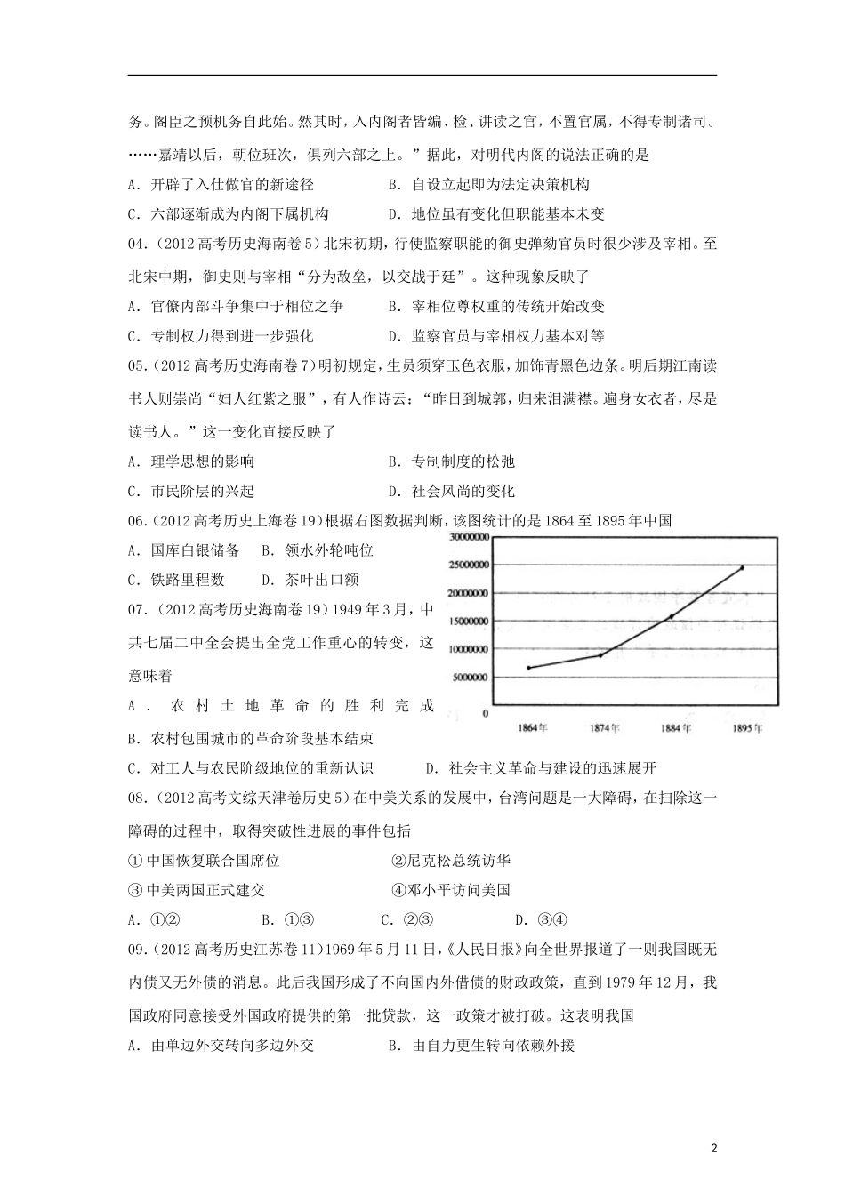 2013届高考历史 解题方法指导系列04 变化型教学练案_第2页