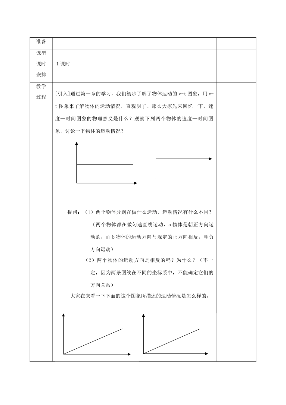 高中物理 第二章 匀变速直线运动的研究 2.2 匀变速直线运动的速度与时间的关系教案 新人教版必修1-新人教版高一必修1物理教案_第2页