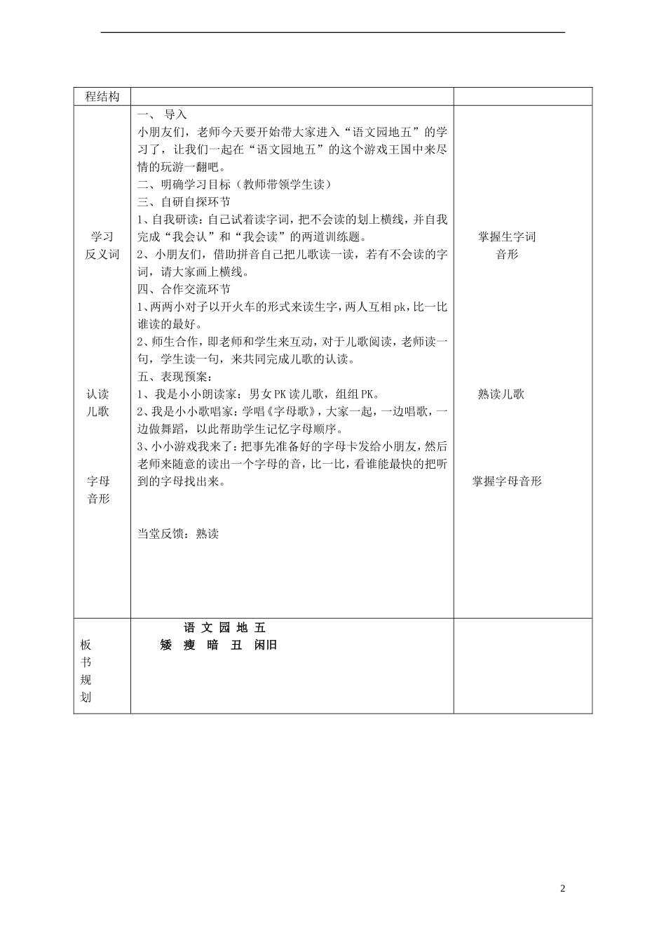 一年级语文下册 语文园地五课案 人教新课标版_第2页