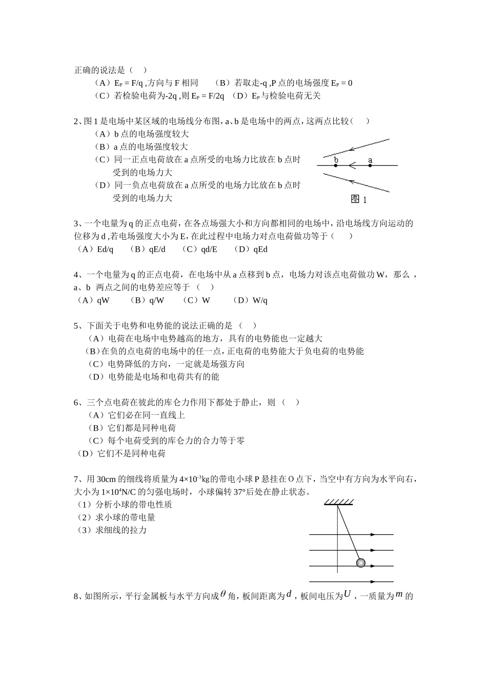 专题09：电场力的性质，能的性质_第2页