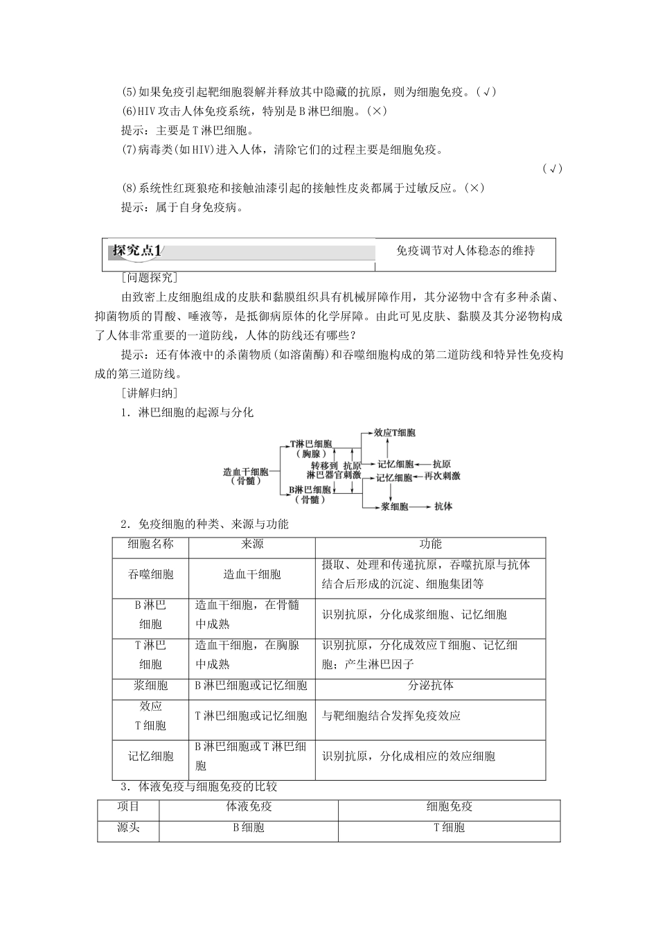 高中生物 第2章 生物个体的稳态 第1节 人体内环境的稳态 第4课时 免疫调节学案 苏教版必修3-苏教版高中必修3生物学案_第3页