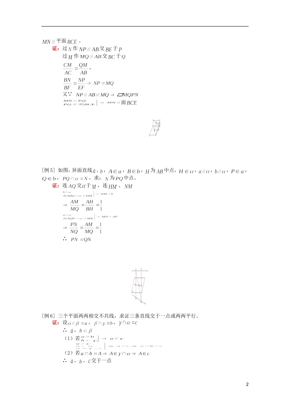 江西乐安一中高二数学 教案28 直线与平面平行_第2页