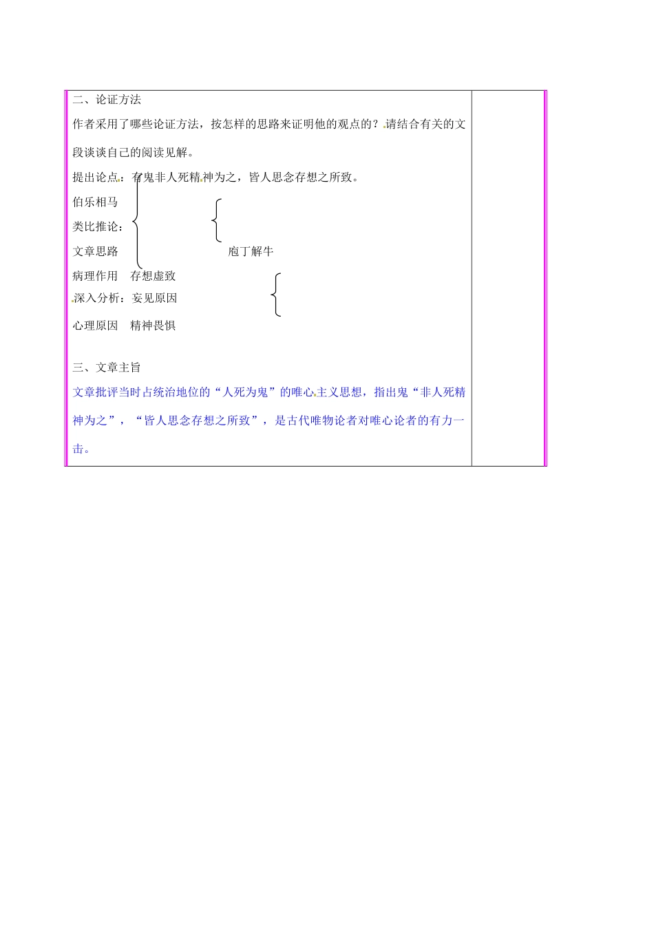 湖南省张家界市慈利县赵家岗土家族乡中学九年级语文上册 第27课《订鬼》第2课时教案 语文版_第2页