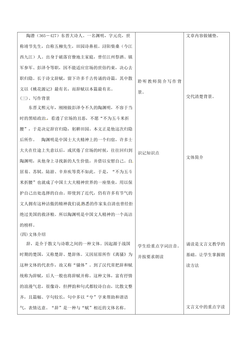 云南省景洪市第四中学高考语文一轮复习 归去来兮辞教案_第3页