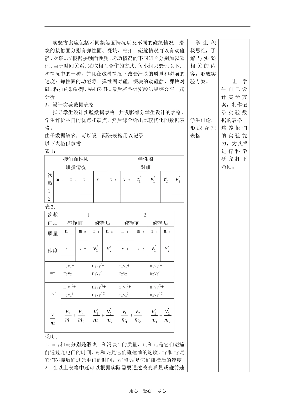 高一物理动量：实验：探究碰撞中的不变量2教案人教版_第3页