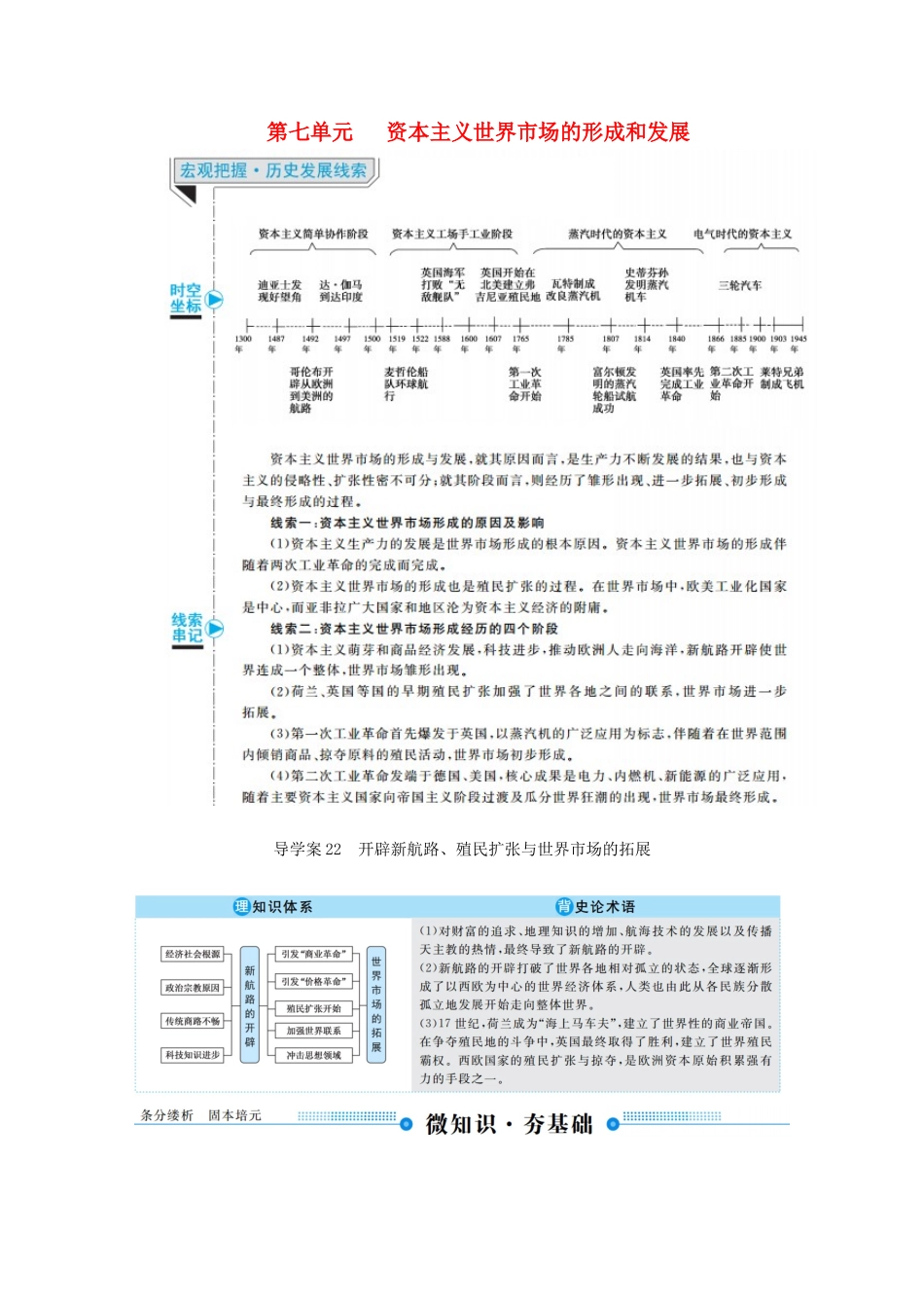 （赢在微点）高考历史总复习 22 开辟新航路、殖民扩张与世界市场的拓展导学案（含解析）新人教版-新人教版高三全册历史学案_第1页
