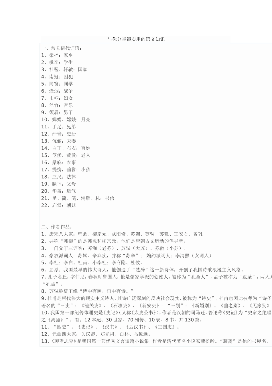 与你分享很实用的语文知识_第1页