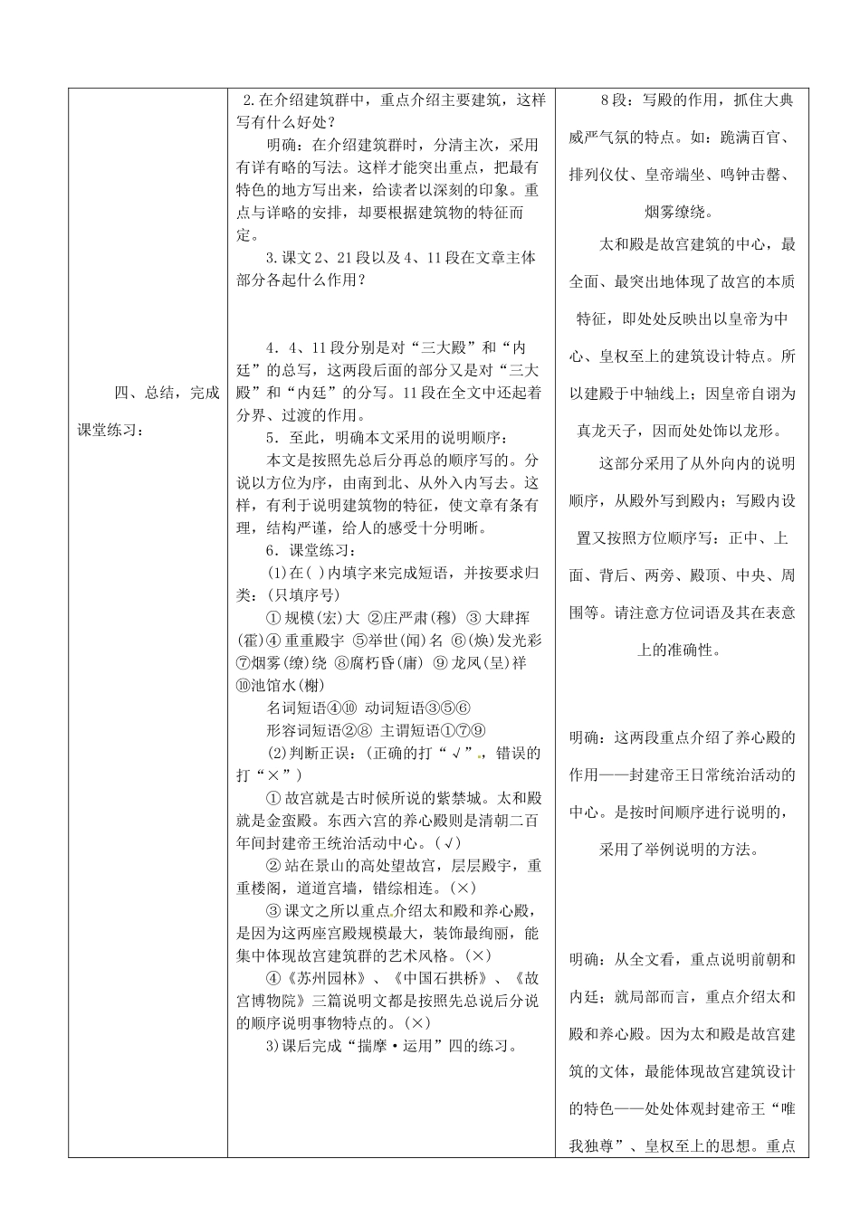 陕西省安康市紫阳县紫阳中学初中部八年级语文上册《第14课 故宫博物院》教案 新人教版_第3页