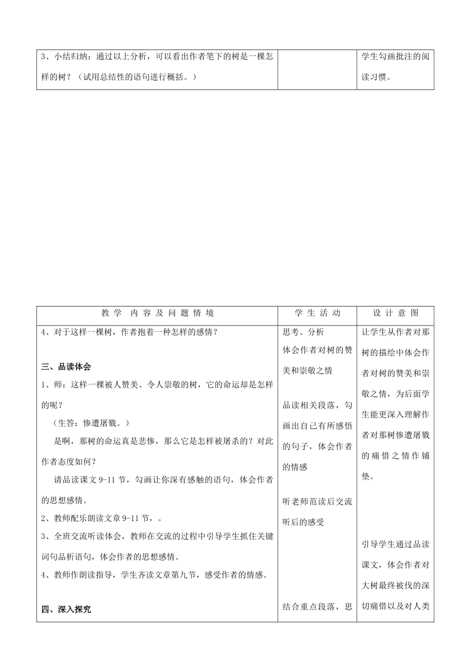 九年级语文下册 3.10《那  树》教案 新人教版_第2页