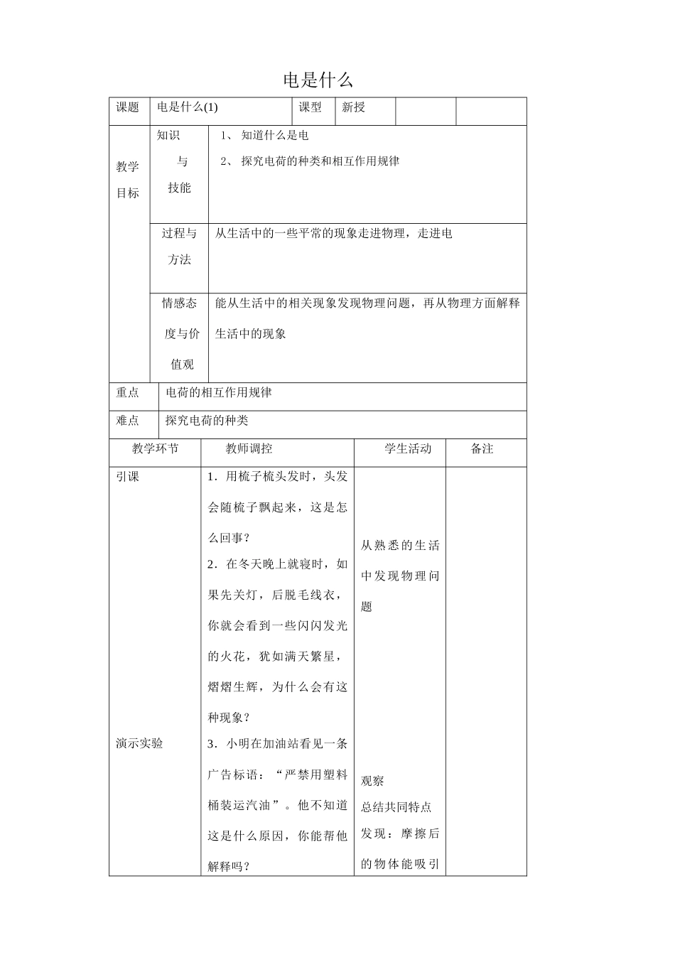 沪科版九年级物理电是什么1_第1页