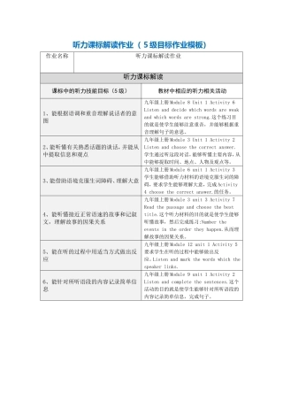 杜伟松的听力目标作业
