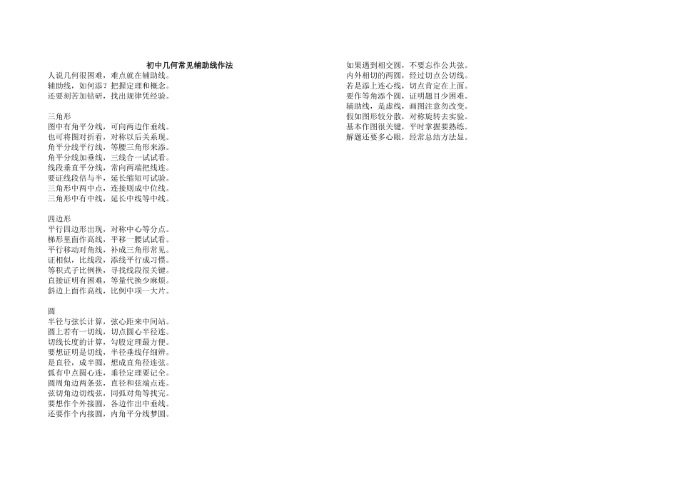 初中数学辅助线的做法总结_第1页