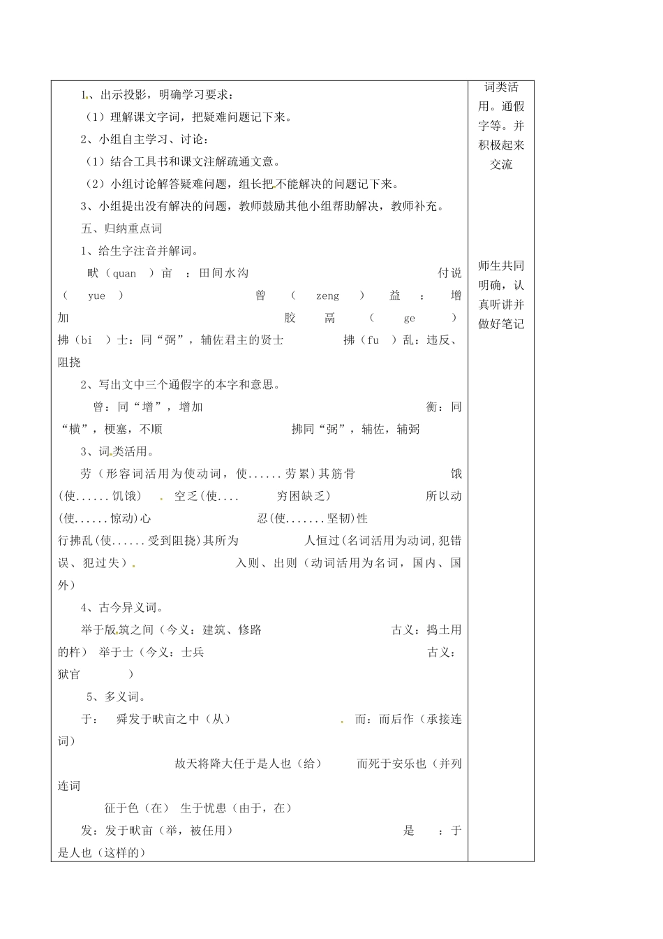 九年级语文下册 第15课《生于忧患死于安乐》教案 苏教版-苏教版初中九年级下册语文教案_第2页