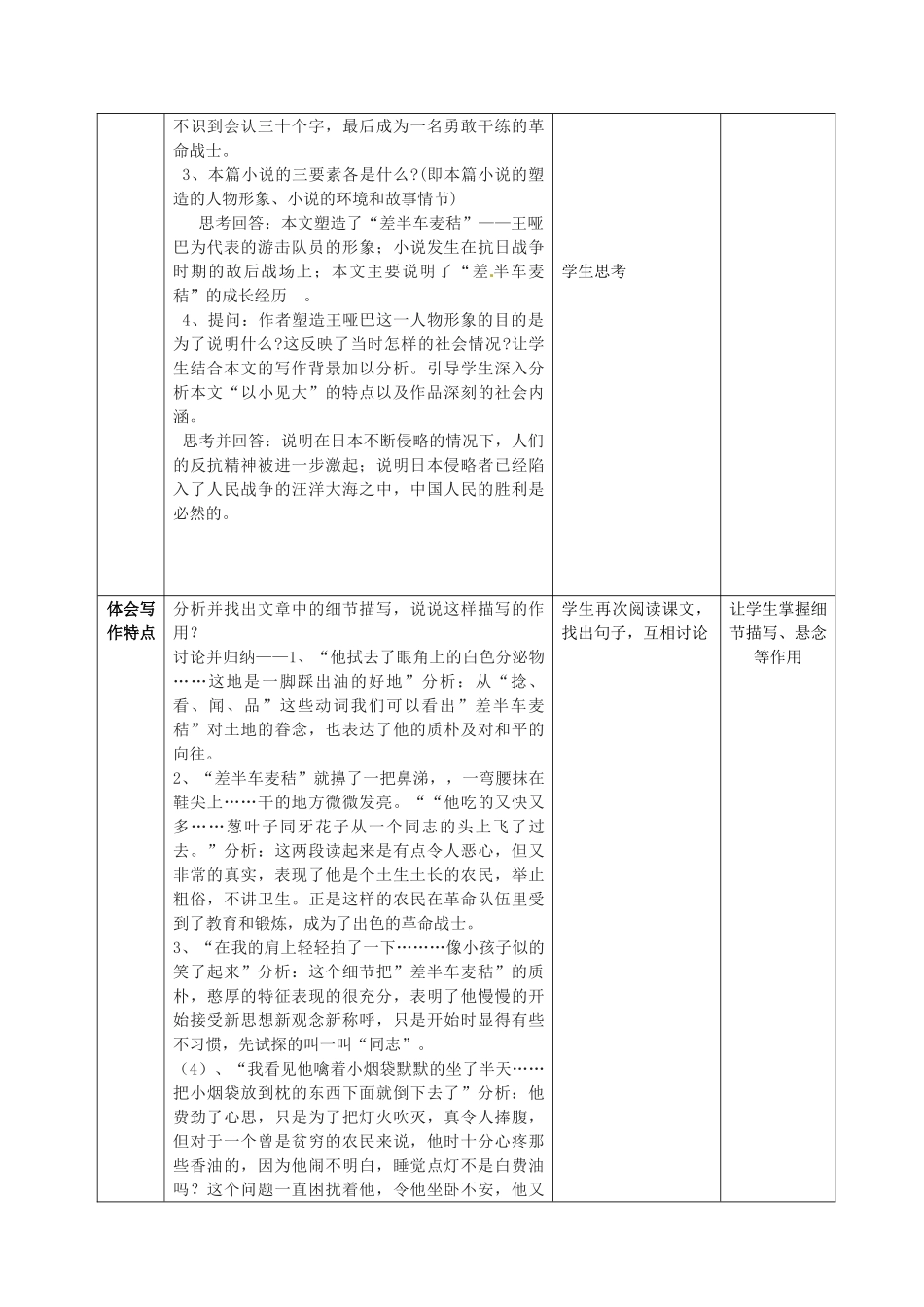 九年级语文上册 7 差半车麦秸教案 语文版-语文版初中九年级上册语文教案_第3页
