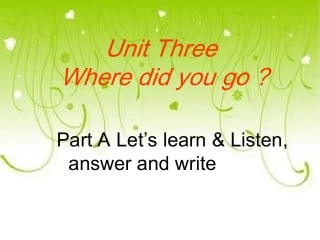 六年级英语下册第三单元PartA