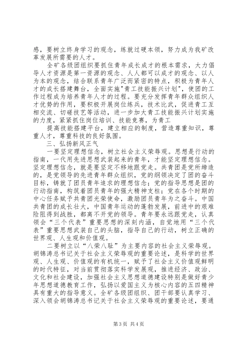 在共青团表彰会上的讲话发言五篇_第3页