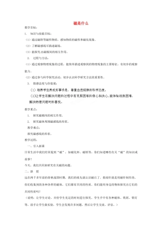 福建省建瓯市徐墩中学九年级物理全册 磁是什么教案 （新版）新人教版