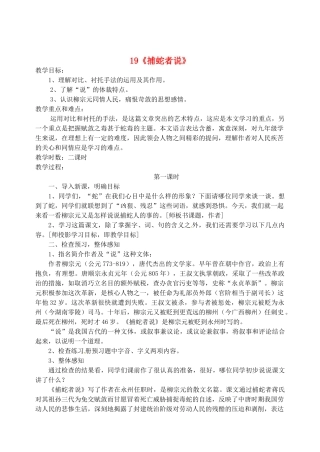 江苏省盐城市亭湖新区实验学校九年级语文上册 19《捕蛇者说》教案 苏教版