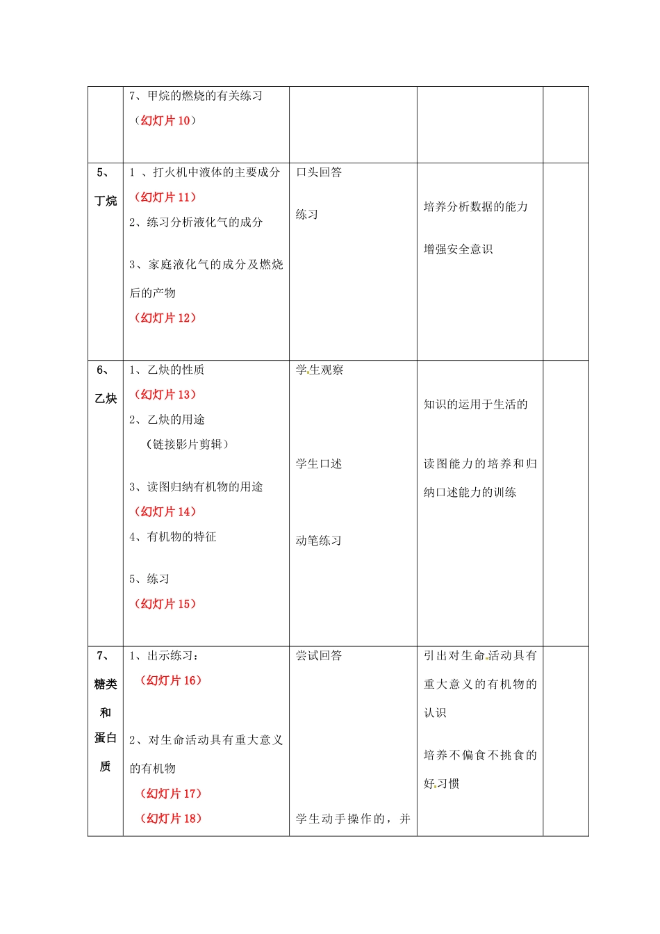 浙江省温州市平阳县鳌江镇第三中学九年级科学上册 1.6有机物的存在和变化教学设计 浙教版_第3页