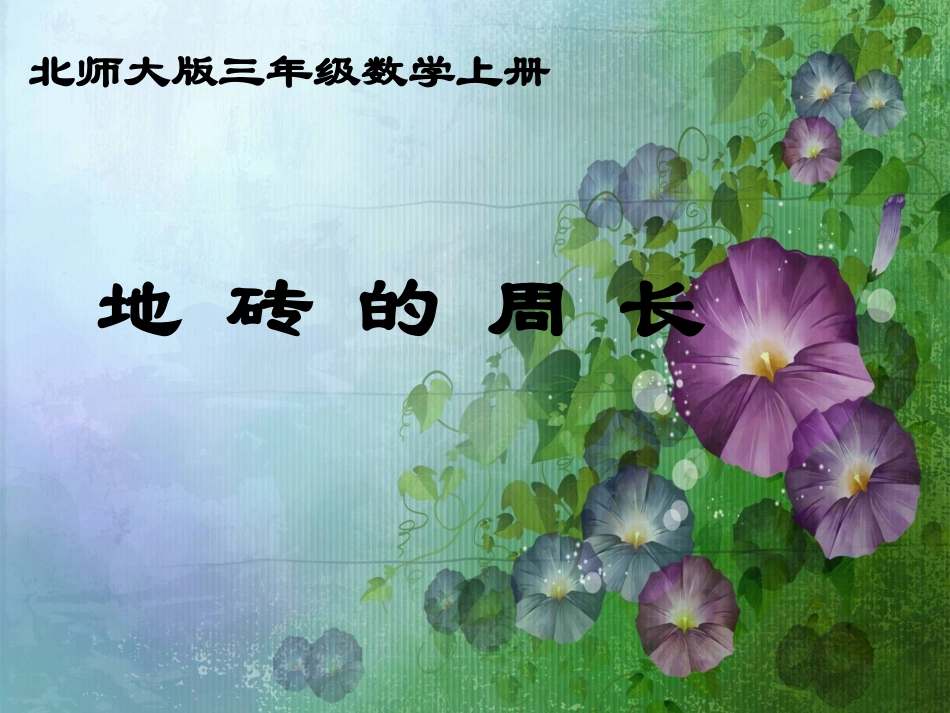 北师大版数学三年级上册《地砖的周长》PPT课件_第1页