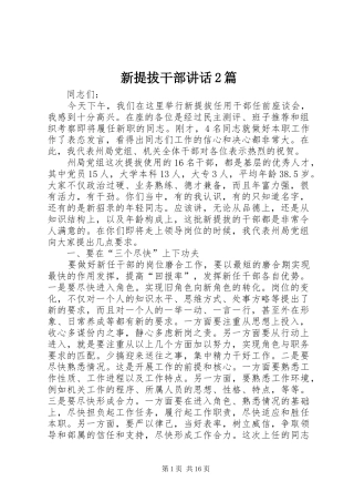 新提拔干部讲话发言2篇(4)