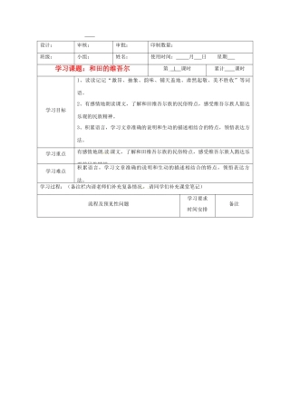 湖南省城金海双语实验学校九年级语文《和田的维吾尔》教案