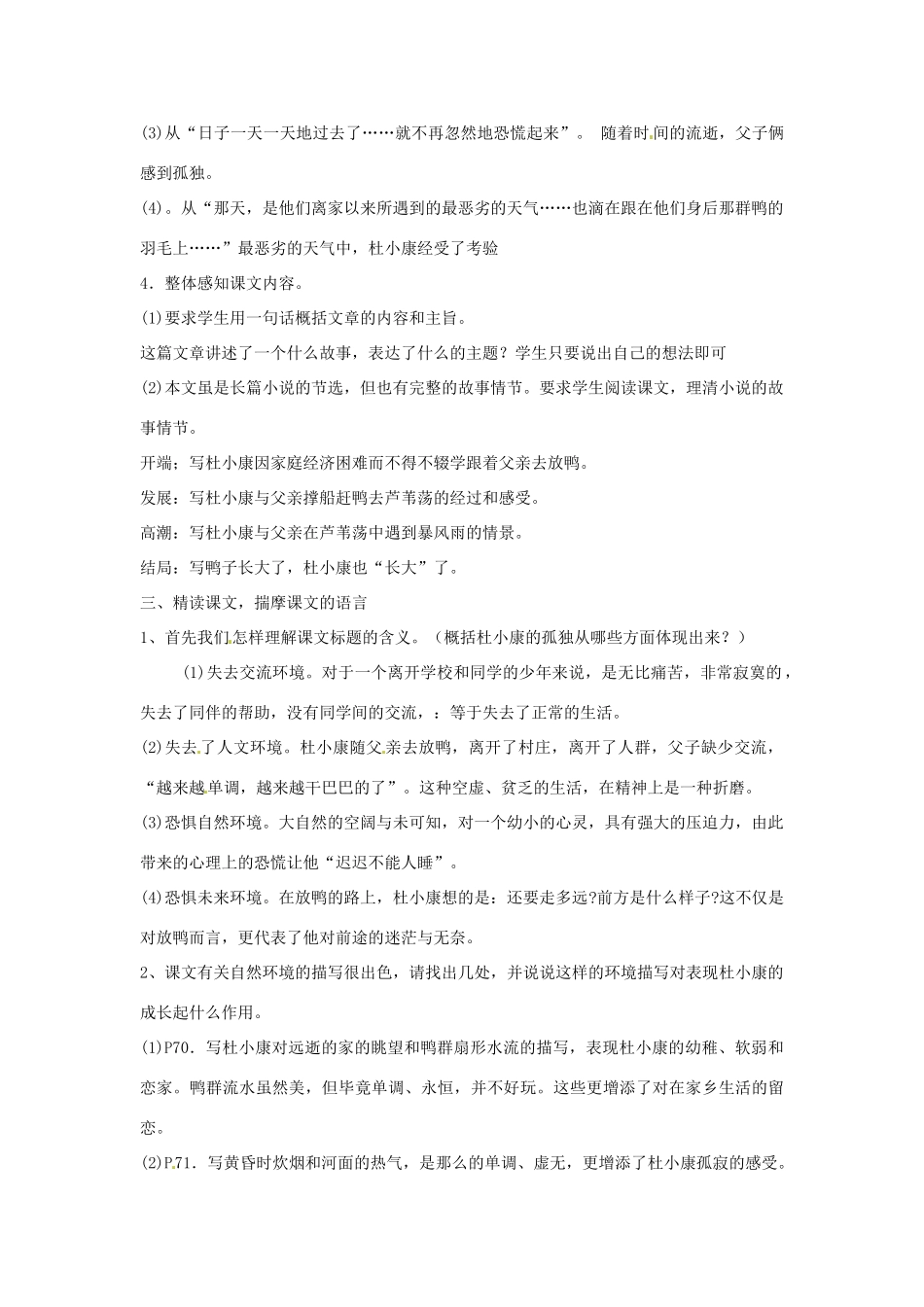 河南省南乐县城关中学九年级语文上册《孤独之旅》教案 新人教版_第2页